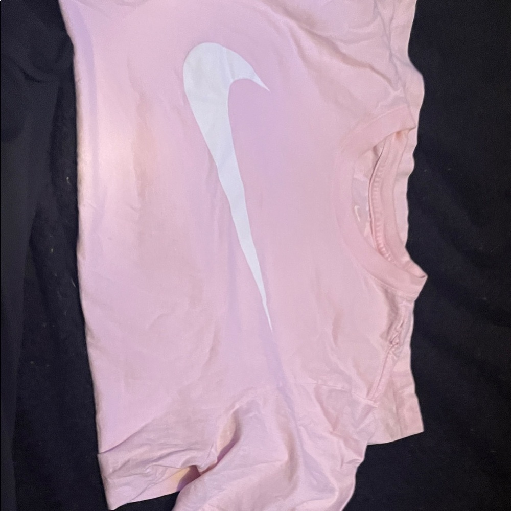 women’s Nike Light Pink Tee with White Logo